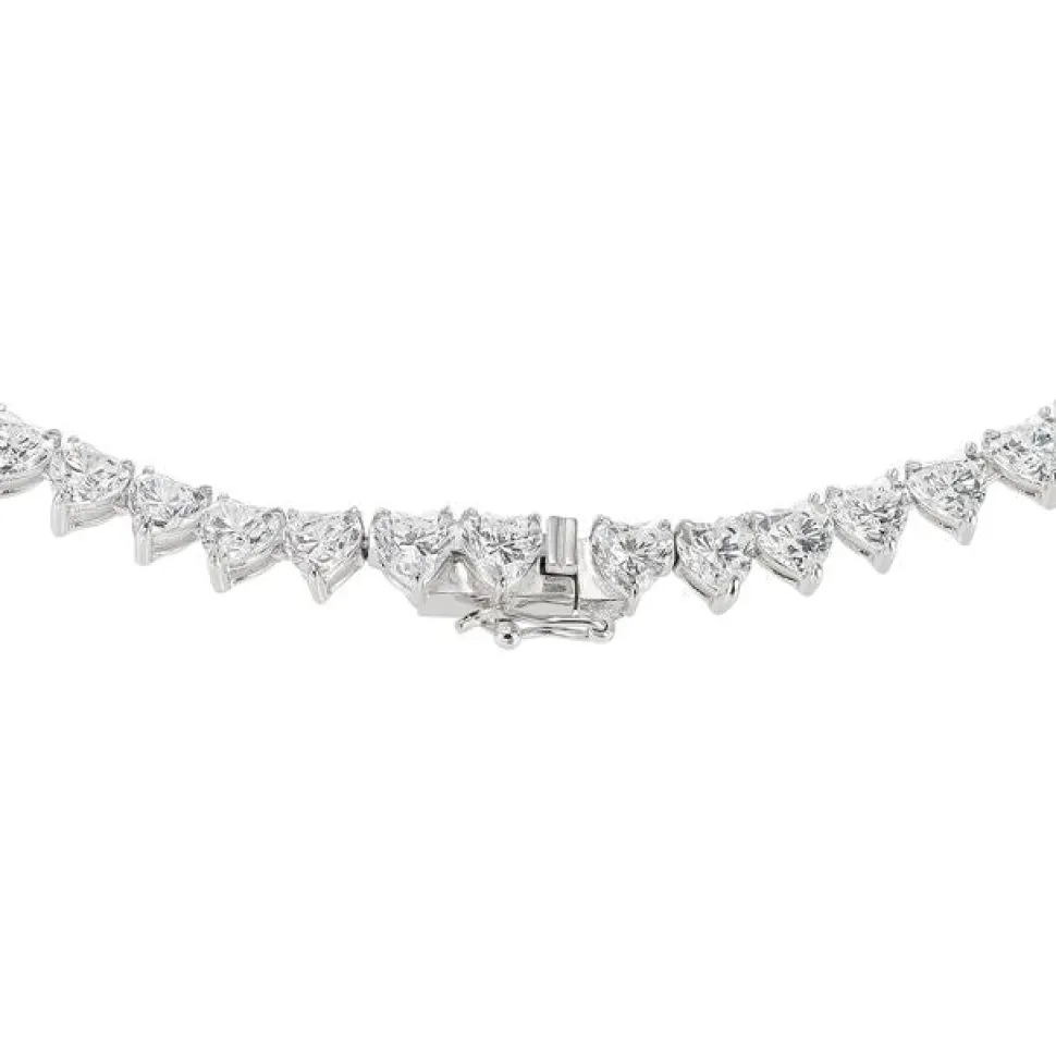 Eternity Heart Necklace in White Gold