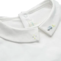 Ethan Embroidered Car Pointy Collar Onesie