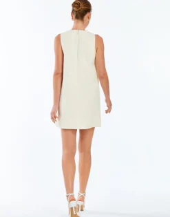 Etta Pearl Scallop Mini Dress in Ivory