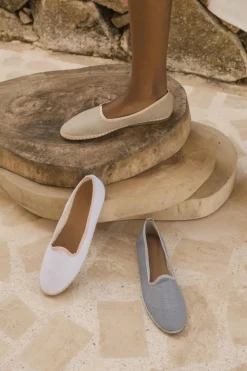 Eva in Linen White Pink