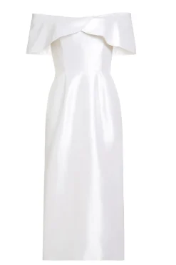 Eveline Off the Shoulder Scalloped Neckline Dress