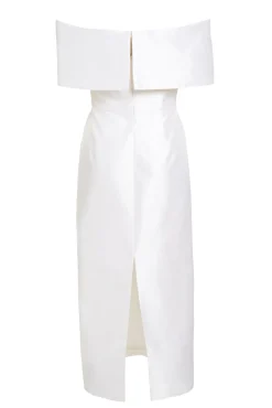 Eveline Off the Shoulder Scalloped Neckline Dress