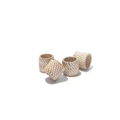 Everyday White Wash Napkin Ring, Set of 4