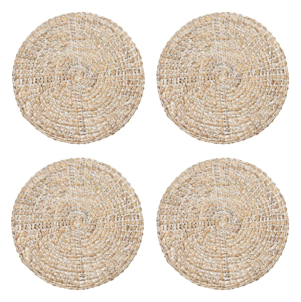 Everyday White Wash Round Placemat, Set of 4