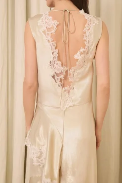 Evie Dress in Lurex with Mohair Lace Trim