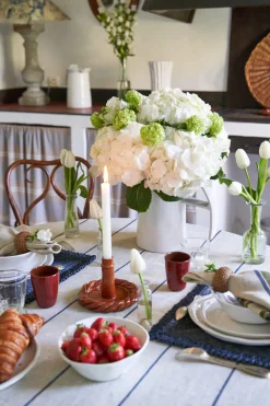 Eze 60x90 Tablecloth in Ivory & Blue