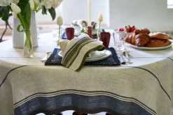 Eze 60x90 Tablecloth in Ivory & Blue
