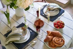 Eze 60x90 Tablecloth in Ivory & Blue