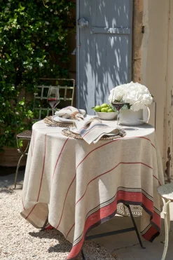 Eze 60x60 Tablecloth in Ivory & Red