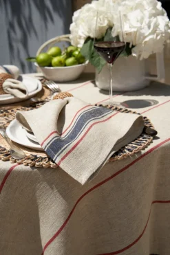 Eze 60x60 Tablecloth in Ivory & Red