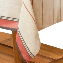Eze 60x60 Tablecloth in Ivory & Red
