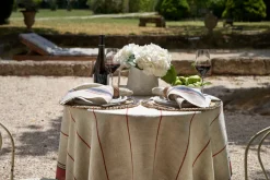 Eze 60x60 Tablecloth in Ivory & Red