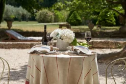 Eze 60x60 Tablecloth in Ivory & Red