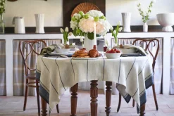 Eze 60x60 Tablecloth in Ivory & Blue