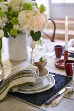 Eze 60x60 Tablecloth in Ivory & Blue