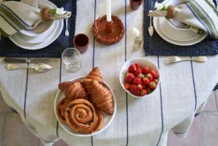 Eze 60x60 Tablecloth in Ivory & Blue