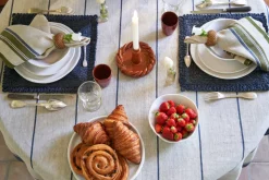 Eze 60x60 Tablecloth in Ivory & Blue