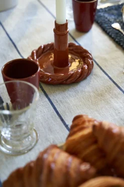 Eze 60x60 Tablecloth in Ivory & Blue