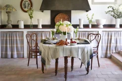 Eze 60x60 Tablecloth in Ivory & Blue