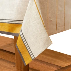 Eze 60x90 Tablecloth in Ivory & Mustard