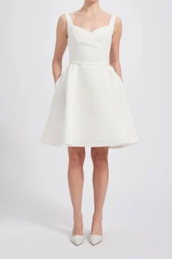 Faille Side Gather Dress