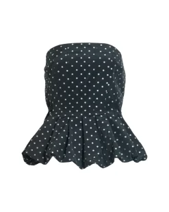 Farah Top in Black & Ivory Multi