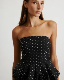 Farah Top in Black & Ivory Multi