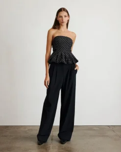 Farah Top in Black & Ivory Multi