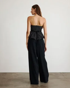 Farah Top in Black & Ivory Multi