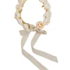 Faux Flower Pearl Detail Crown with Ivory Flower