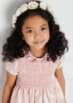 Faux Flower Pearl Detail Crown with Ivory Flower