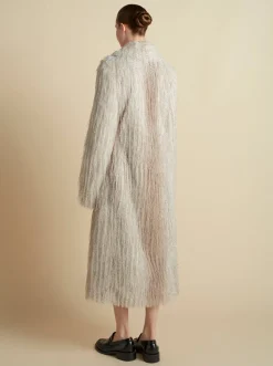 Faux Fur Coat in Ivory Mélange
