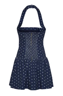 Felicity Mini Dress in Dots Navy