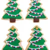 Festive Holiday Tree Sugar Cookies, Set of 12