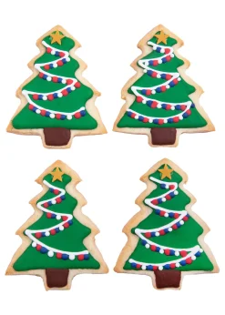 Festive Holiday Tree Sugar Cookies, Set of 12