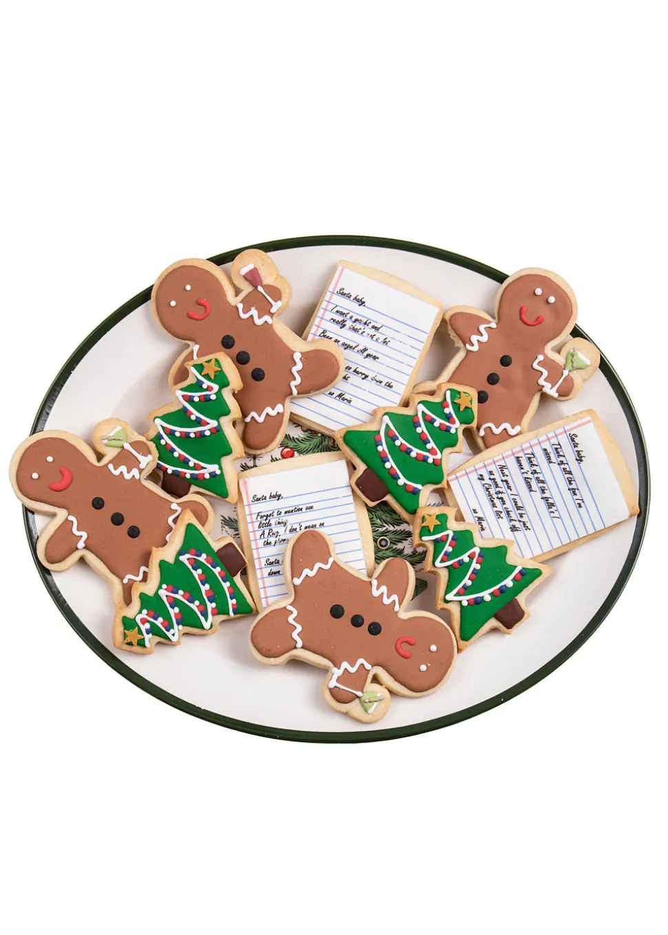 Festive Holiday Tree Sugar Cookies, Set of 12