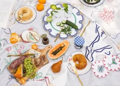 Fete Embroidered Linen Placemats, Set of 4
