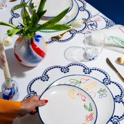 Fete Linen Embroidered Tablecloth