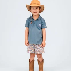 Fields Boy Polo Set in Boots Print