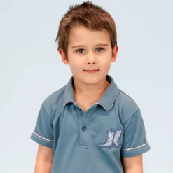 Fields Boy Polo Set in Boots Print