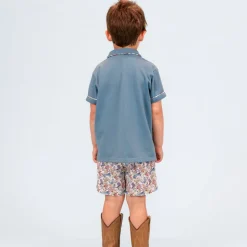 Fields Boy Polo Set in Boots Print