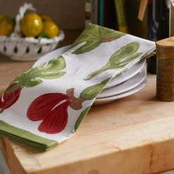 Fig Red & Green Tea Towels, Set of 3