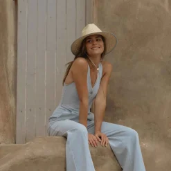 Fiji Hat in Natural & Sky