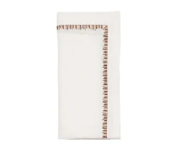 Filament Napkin in White & Brown, Set of 4