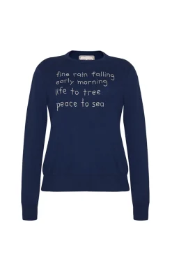 Fine Rain Falling Crewneck in Navy