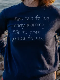 Fine Rain Falling Crewneck in Navy