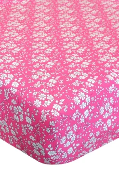 Fitted Sheet Made With Liberty Fabric in Capel Fuchsia