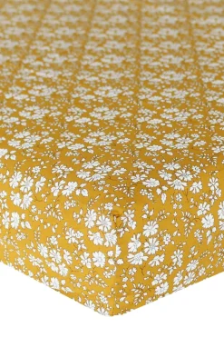 Fitted Sheet Made With Liberty Fabric in Capel Mustard