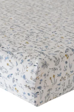 Fitted Sheet Made With Liberty Fabric in Theo Blue