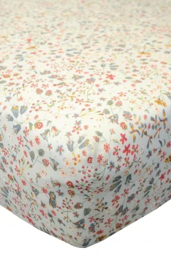 Fitted Sheet Made With Liberty Fabric in Donna Leigh Silver